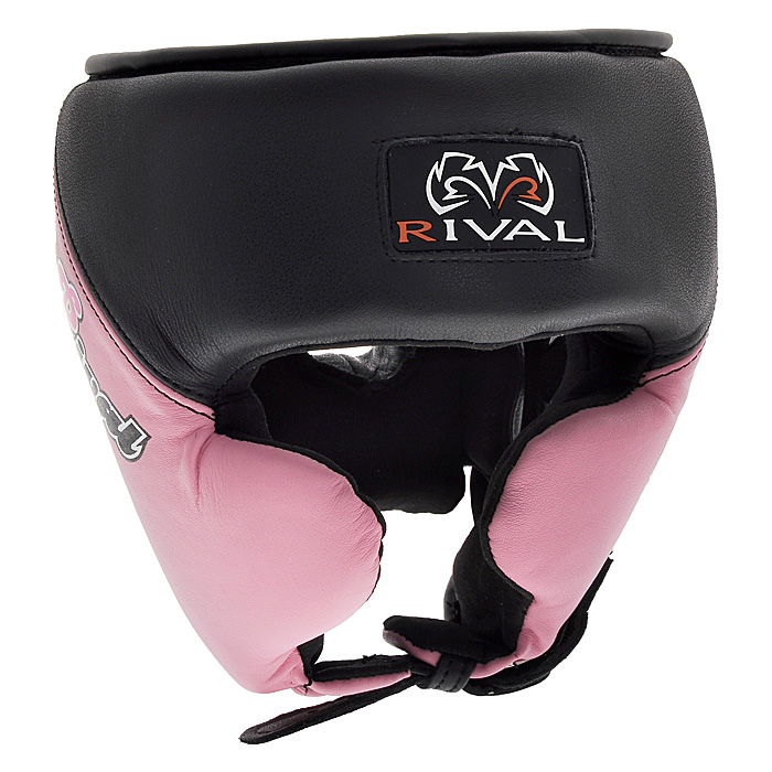 Шлем боксерский "Rival", тренировочный, цвет: черно-розовый. Размер L