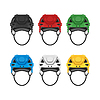 Плоский набор стилей хоккейного шлема. Иконка для веб-сайтов | Векторный клипарт