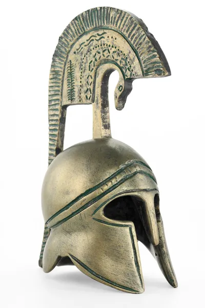 Древнегреческая точная копия шлема — стоковое фото