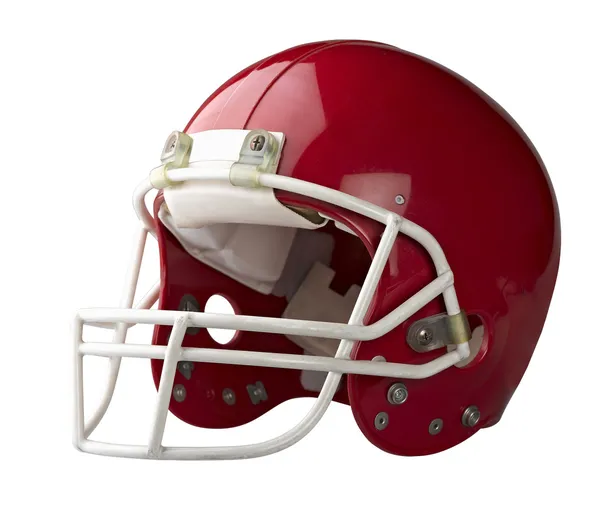 Шлем Красного американский футбол, изолированные на белом фоне с Лицензионные Стоковые Фото