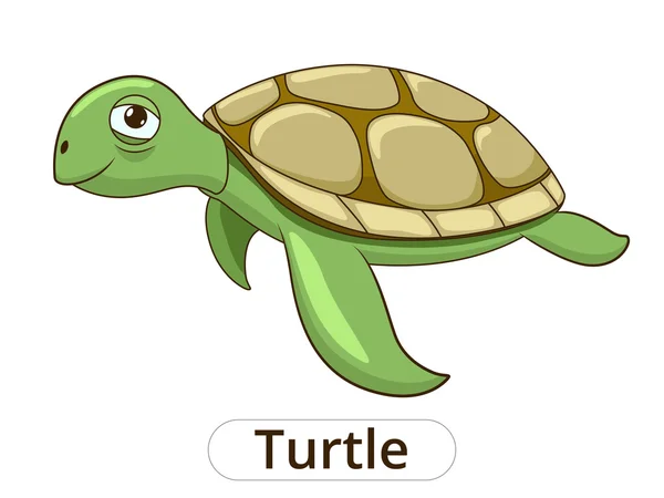 Иллюстрация подводных животных мультфильм черепаха — стоковый вектор