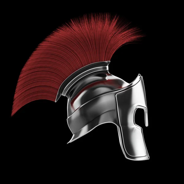Высокое качество спартанский шлем, греческий воин Гладиатор романский, легионер героический солдат, sprts вентилятор визуализации изолированных — стоковое фото