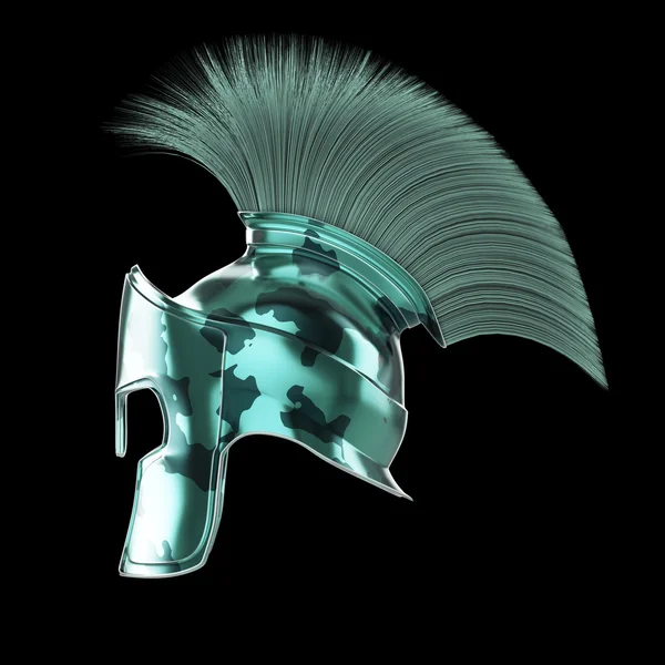 Высокое качество спартанский шлем, греческий воин Гладиатор романский, легионер героический солдат, sprts вентилятор визуализации изолированных — стоковое фото