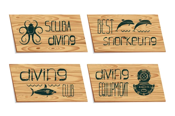Set design logo scuba diving — стоковый вектор