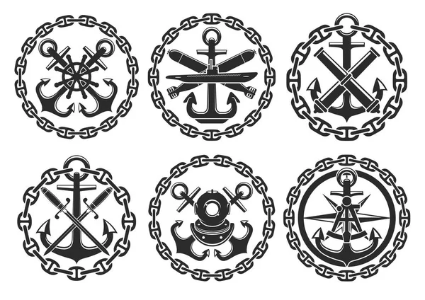 Морской и морских геральдические якорь векторные иконки — стоковый вектор
